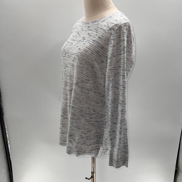 Talbots Petite Heathered Light Gray Ribbed Light Weight Crew Neck Sweater-LP: i - Picture 12 of 12